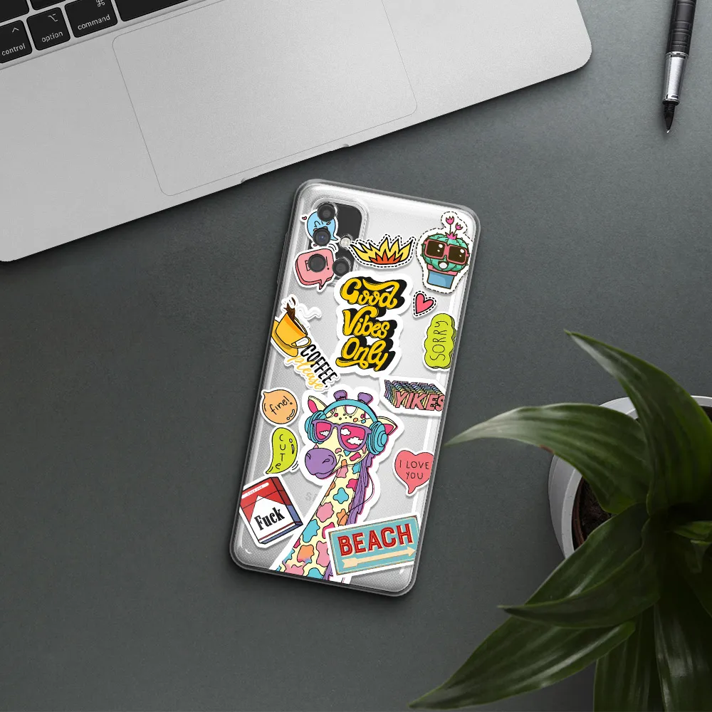 Giraffe Sticker Samsung M51 Clear TPU Case