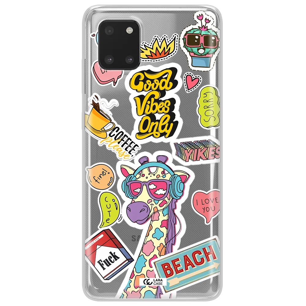 Giraffe Sticker Samsung Note 10 Lite Clear TPU Case