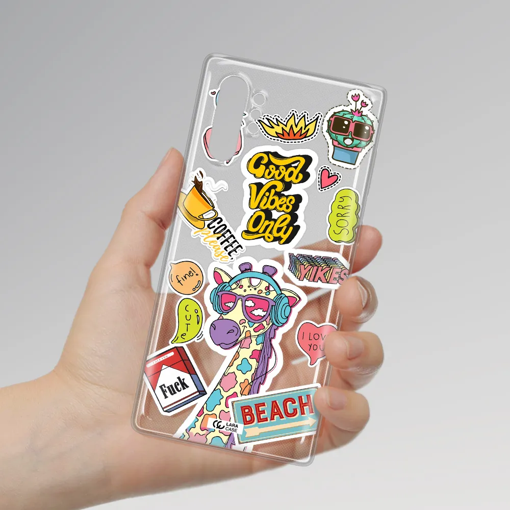 Giraffe Sticker Samsung Note 10 Plus Clear TPU Case