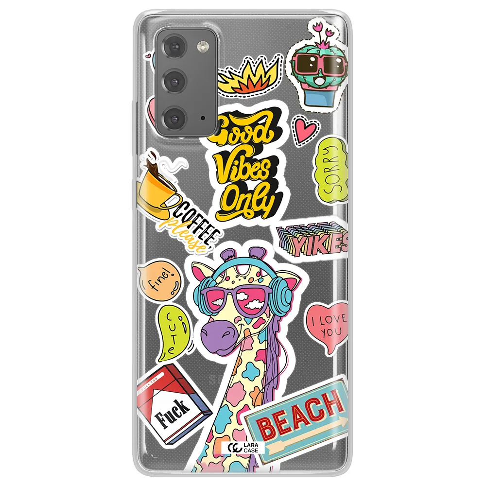 Giraffe Sticker Samsung Note 20 Clear TPU Case