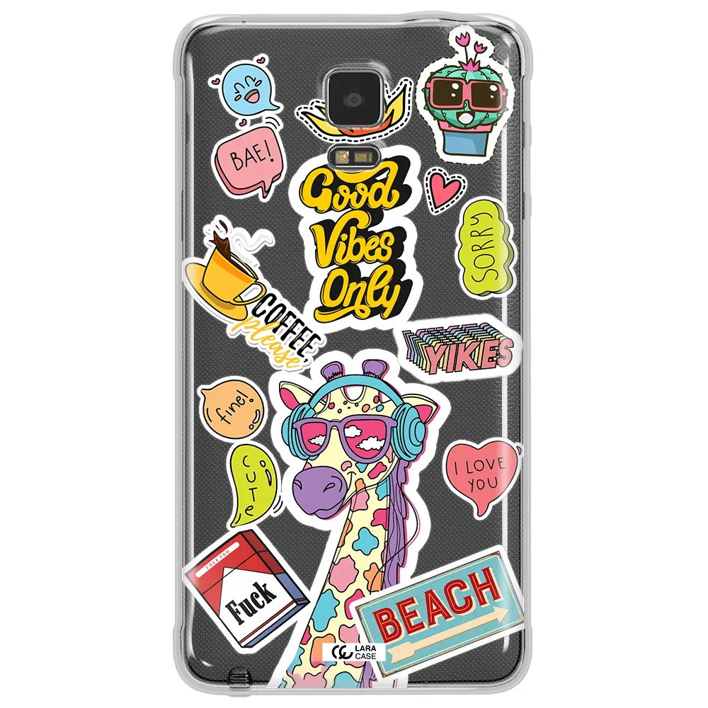 Giraffe Sticker Samsung Note 4 Clear TPU Case