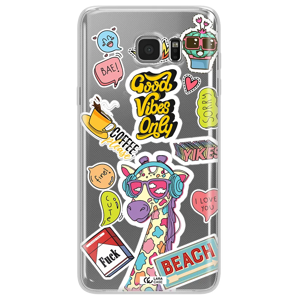 Giraffe Sticker Samsung Note 5 Clear TPU Case