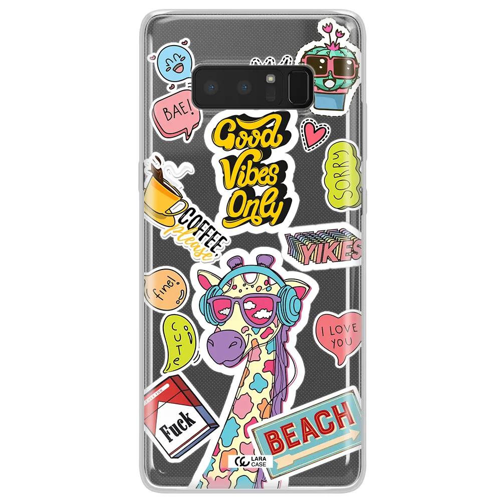 Giraffe Sticker Samsung Note 8 Clear TPU Case