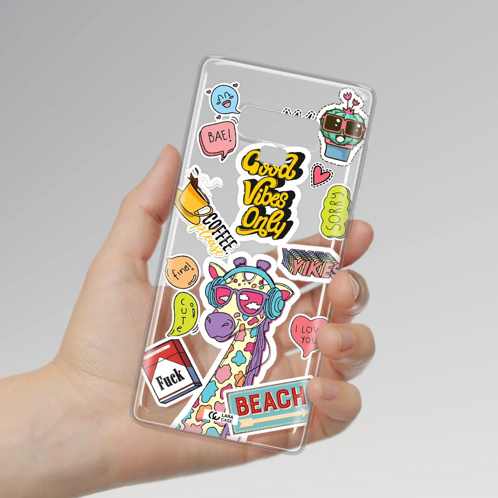 Giraffe Sticker Samsung Note 9 Clear TPU Case