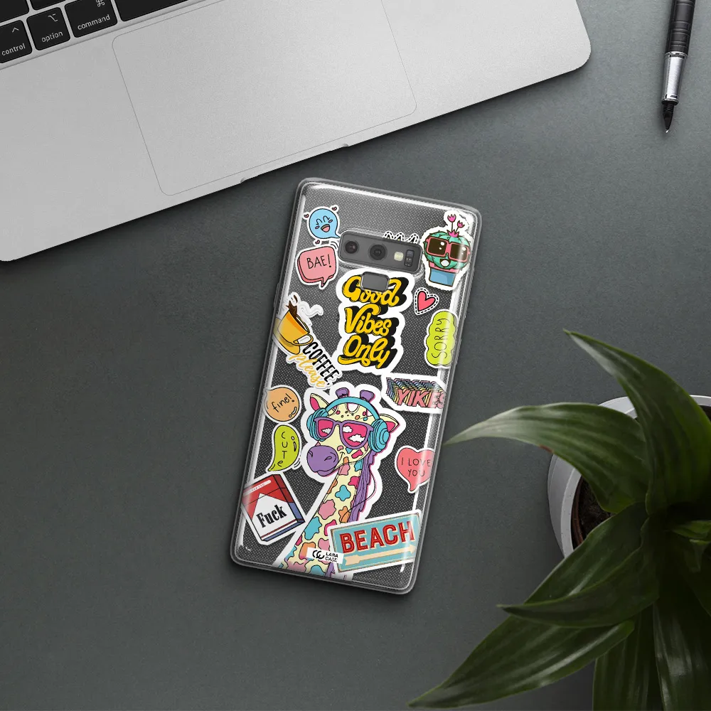Giraffe Sticker Samsung Note 9 Clear TPU Case