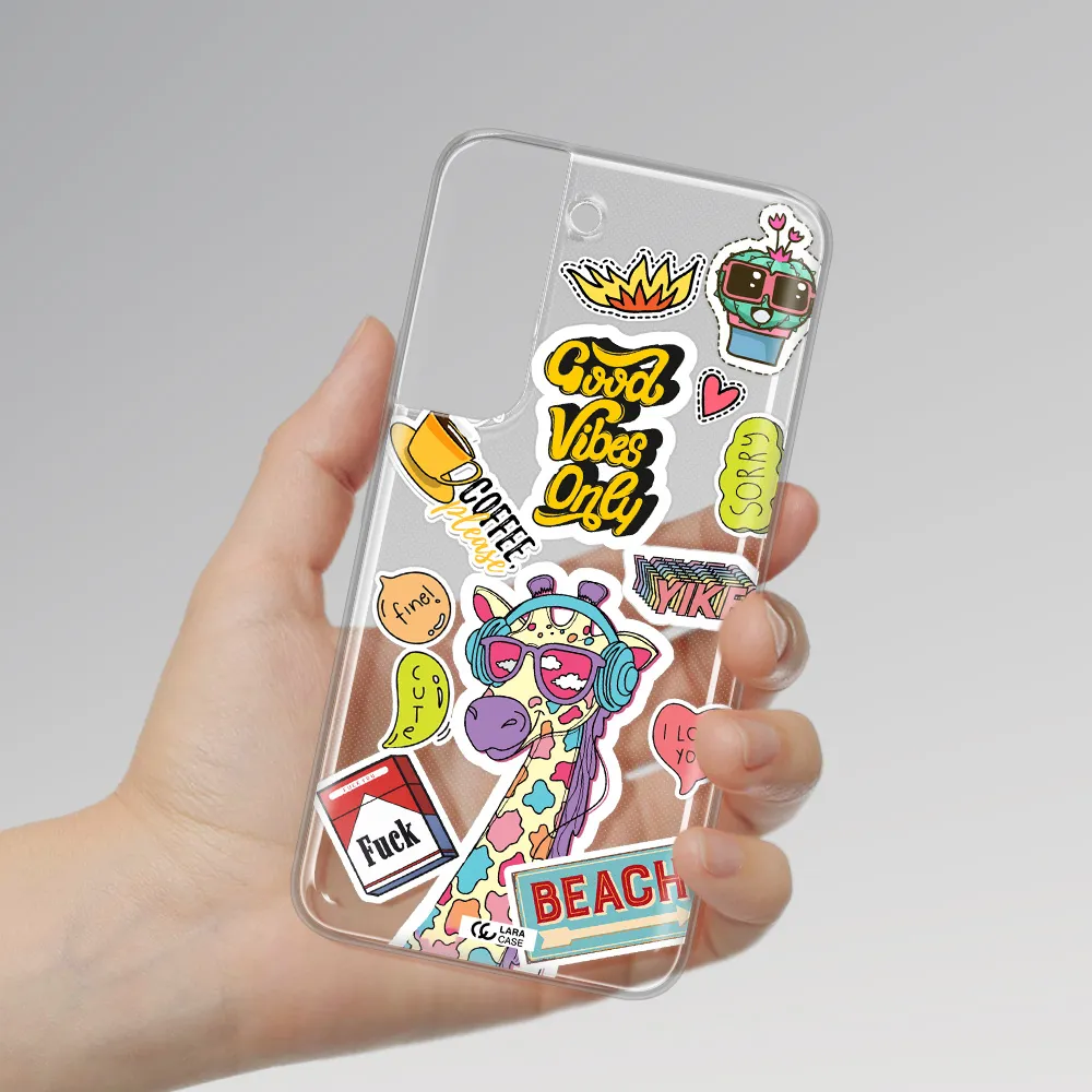 Giraffe Sticker Samsung S 22 Plus Clear TPU Case