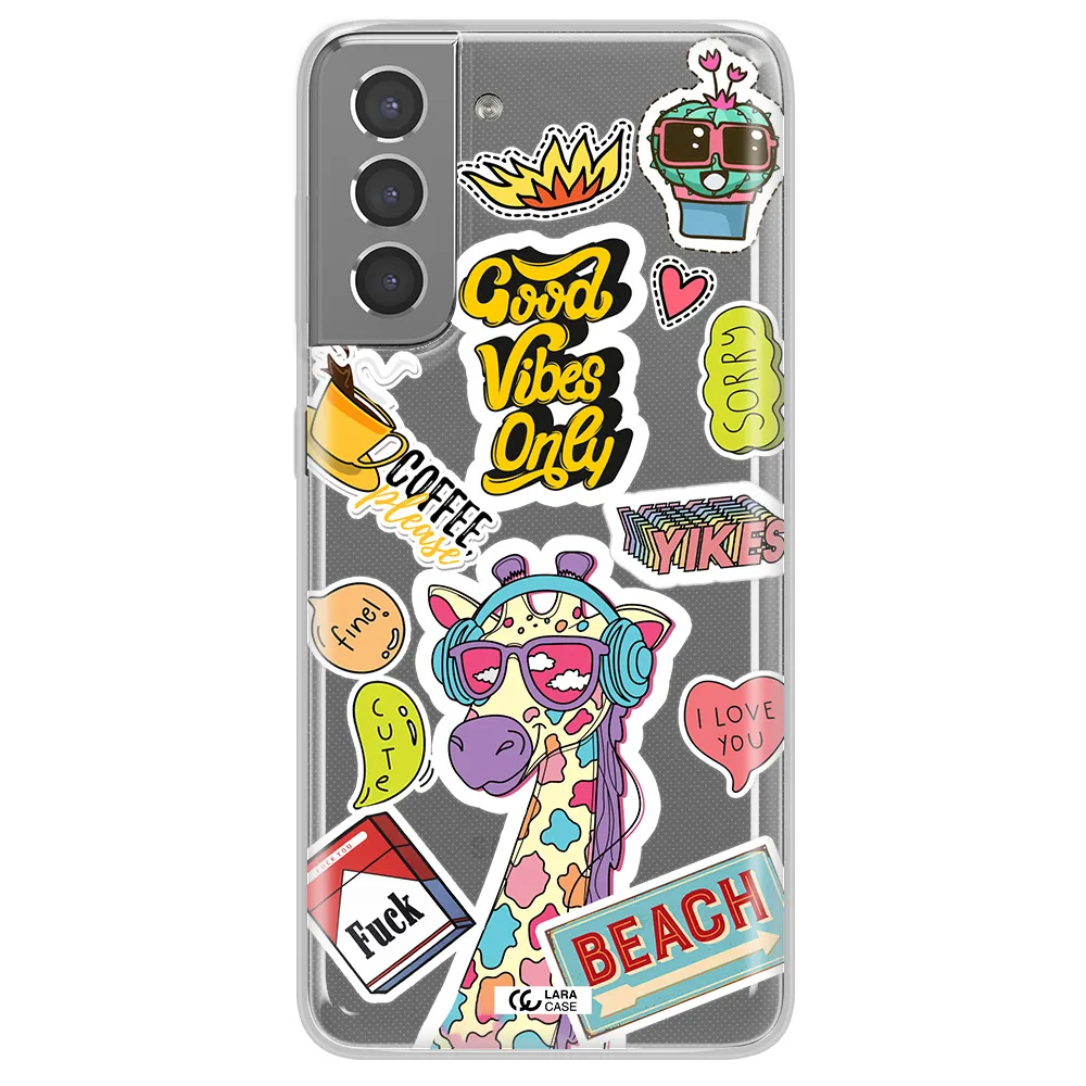 Giraffe Sticker Samsung S21 Plus Clear TPU Case