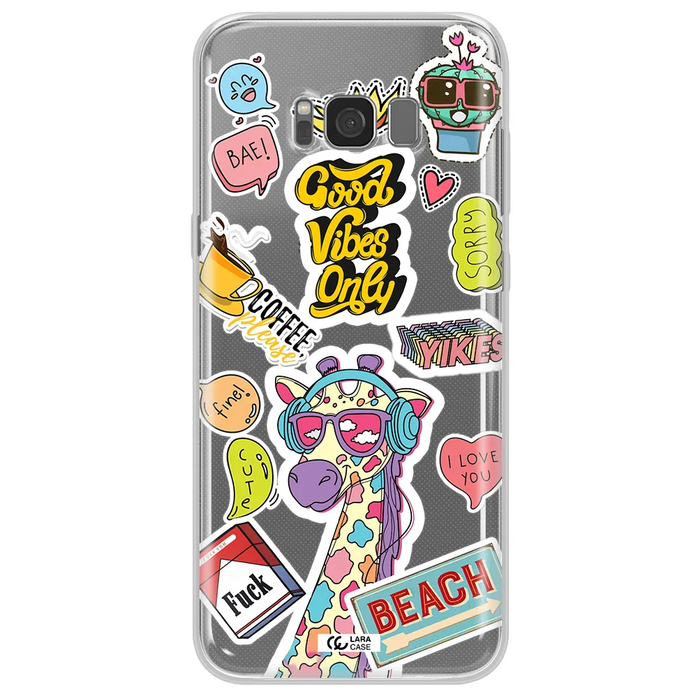 Giraffe Sticker Samsung S8 Plus Clear TPU Case