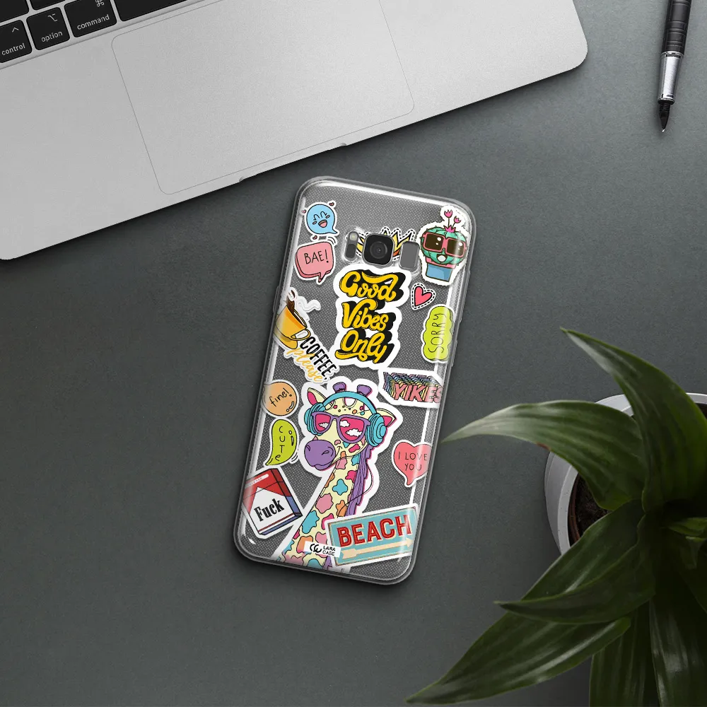 Giraffe Sticker Samsung S8 Plus Clear TPU Case