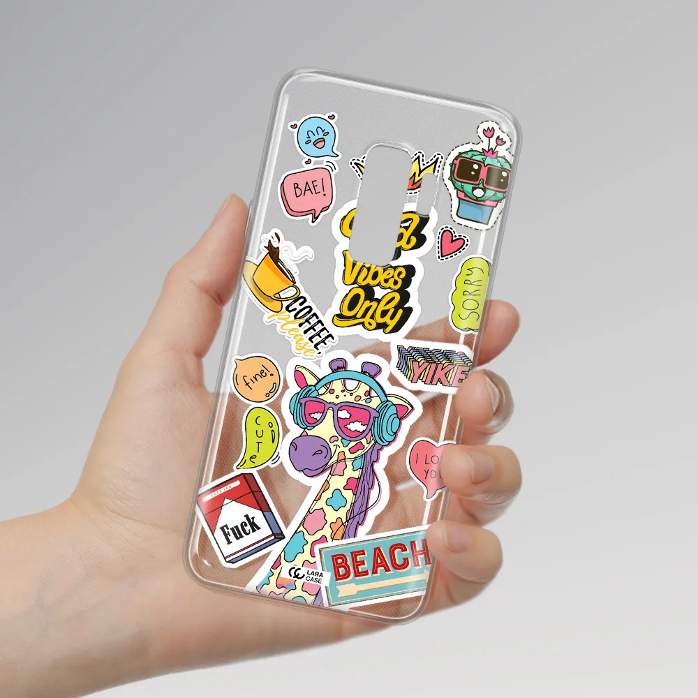 Giraffe Sticker Samsung S9 Plus Clear TPU Case