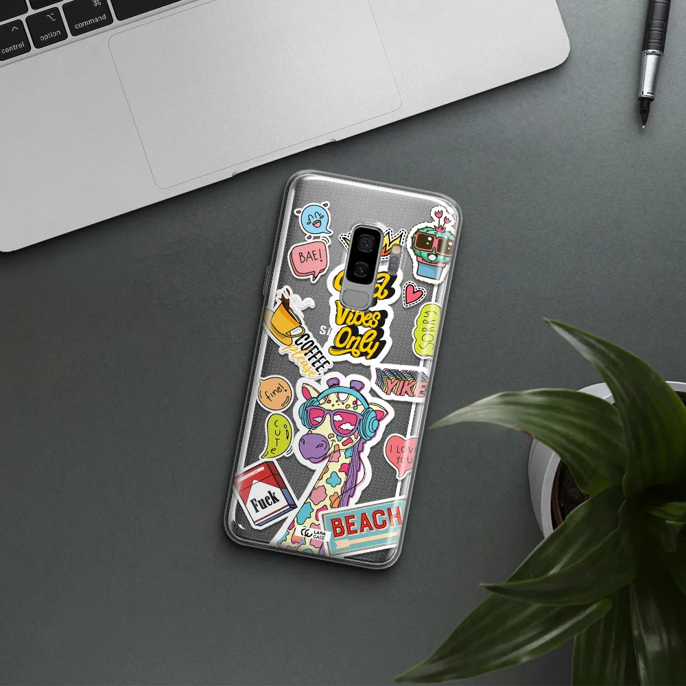 Giraffe Sticker Samsung S9 Plus Clear TPU Case