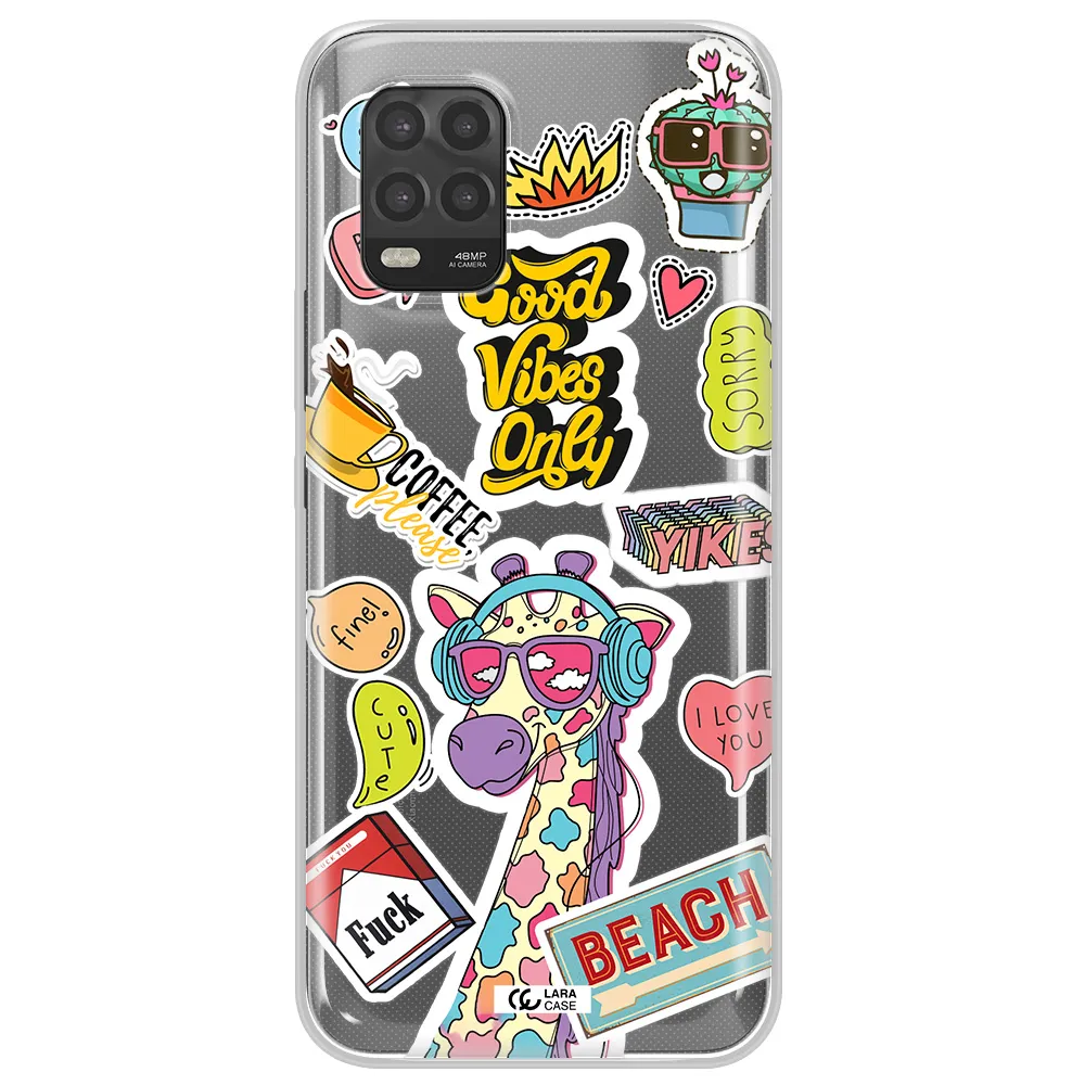 Giraffe Sticker Xiaomi Mi 10 Lite Clear TPU Case
