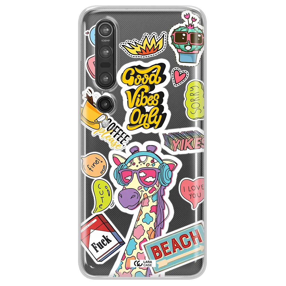 Giraffe Sticker Xiaomi Mi 10 Pro Clear TPU Case