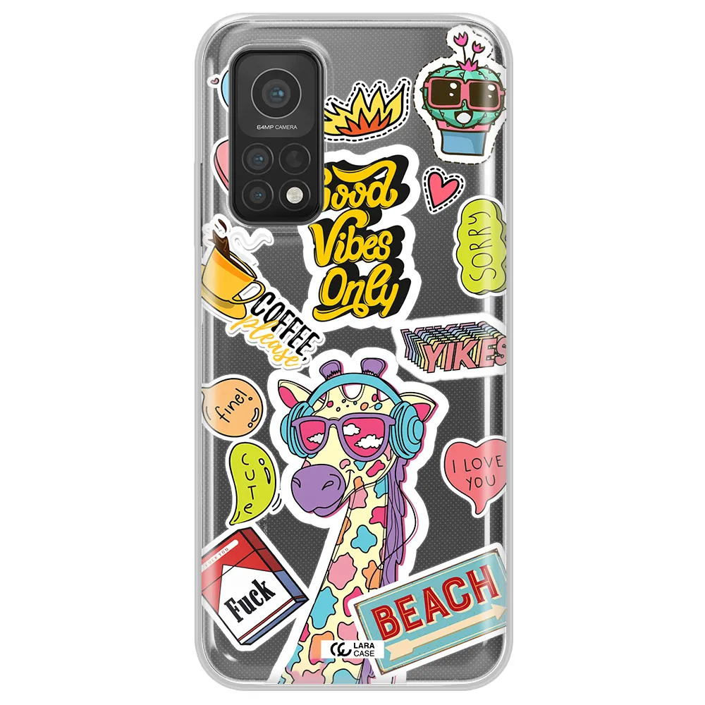 Giraffe Sticker Xiaomi Mi 10T Clear TPU Case