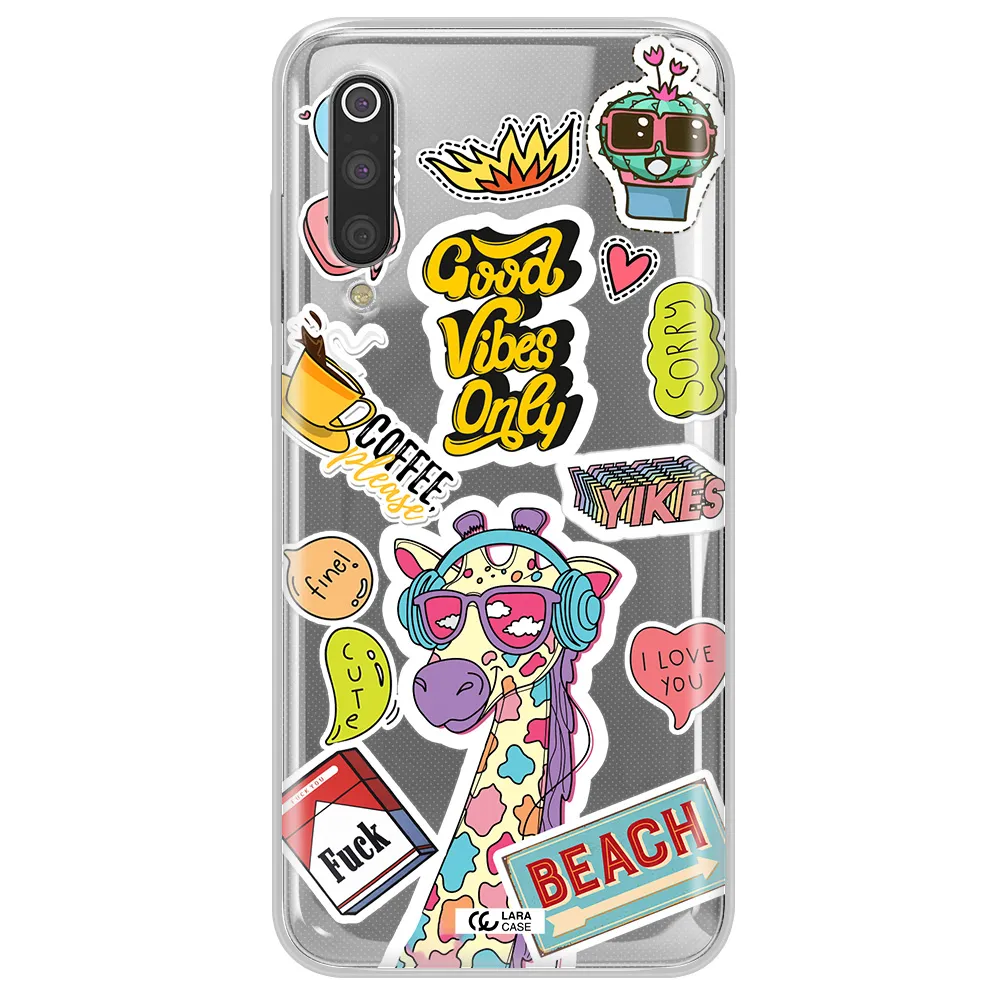 Giraffe Sticker Xiaomi Mi 9 Clear TPU Case