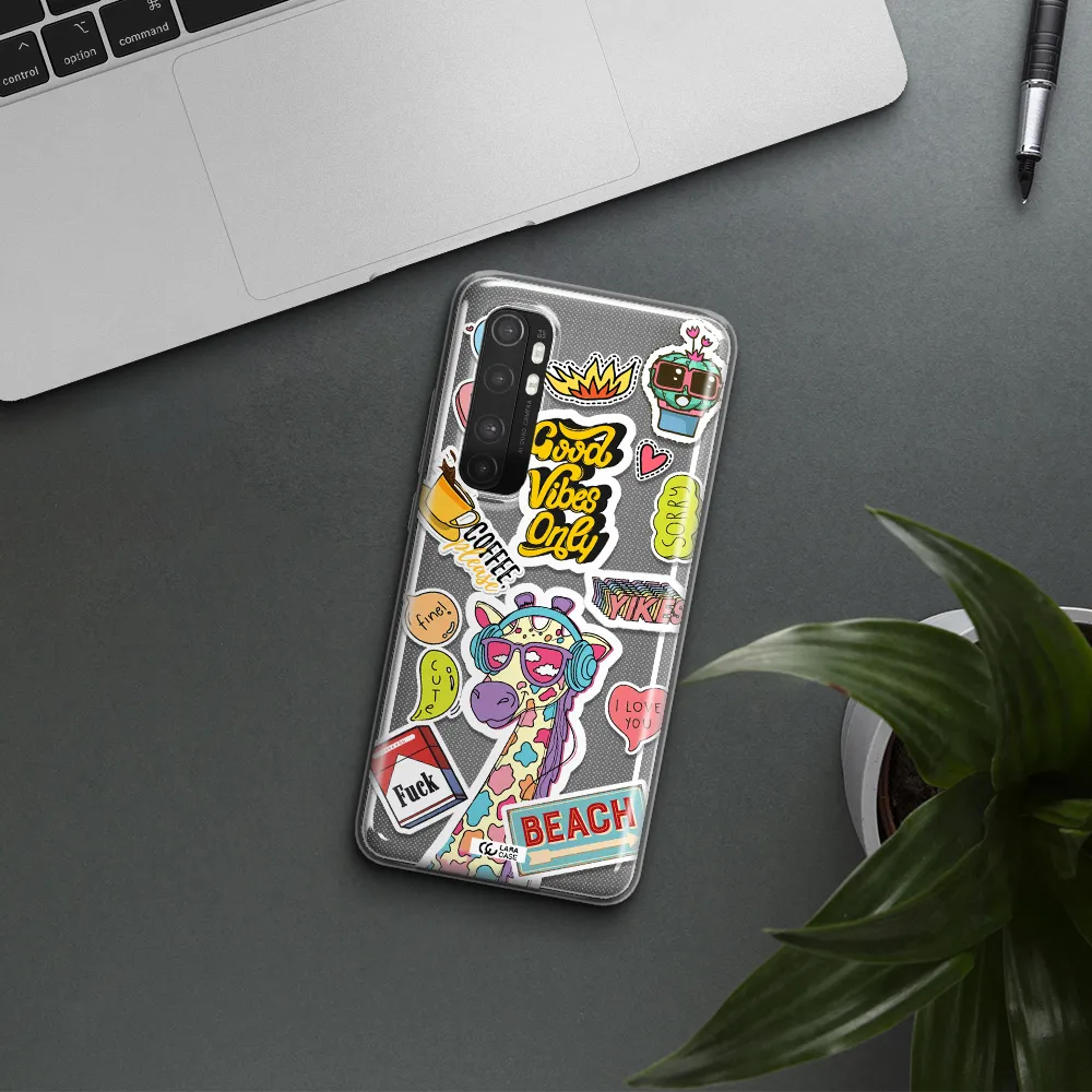 Giraffe Sticker Xiaomi Mi Note 10 Lite Clear TPU Case