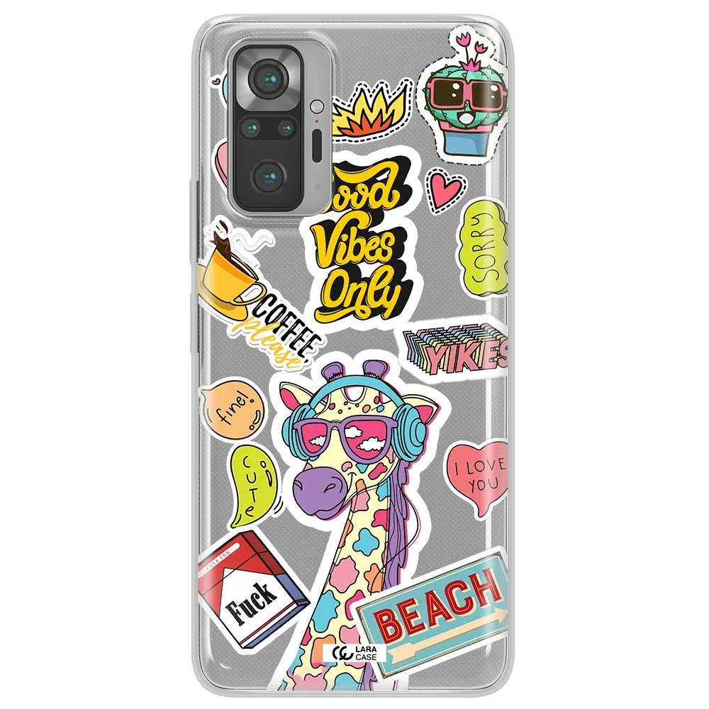 Giraffe Sticker Xiaomi Note 10 Pro Clear TPU Case