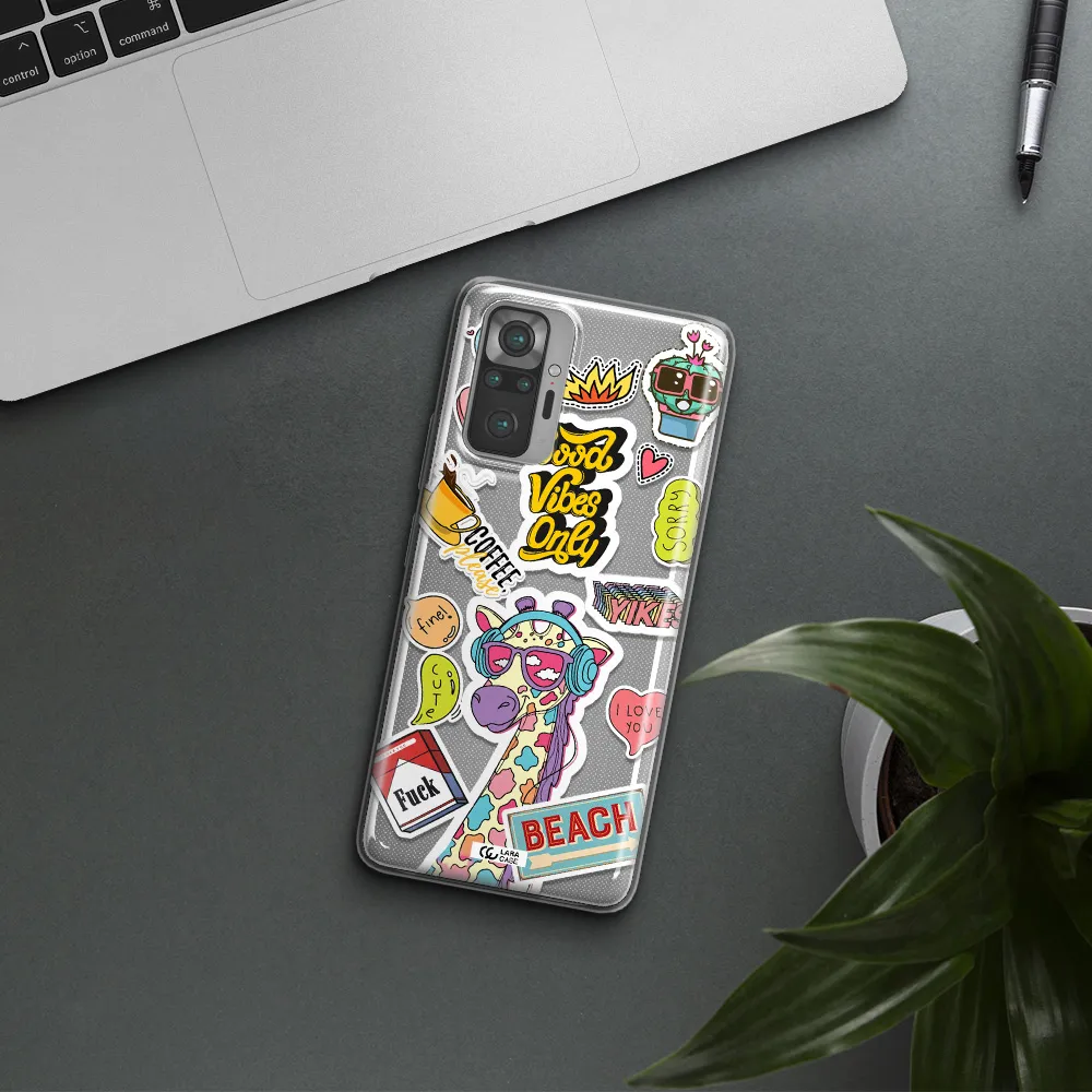 Giraffe Sticker Xiaomi Note 10 Pro Clear TPU Case