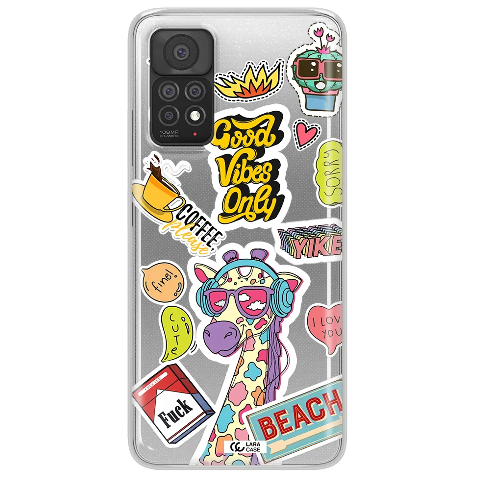Giraffe Sticker Xiaomi Note 11 Pro Clear TPU Case