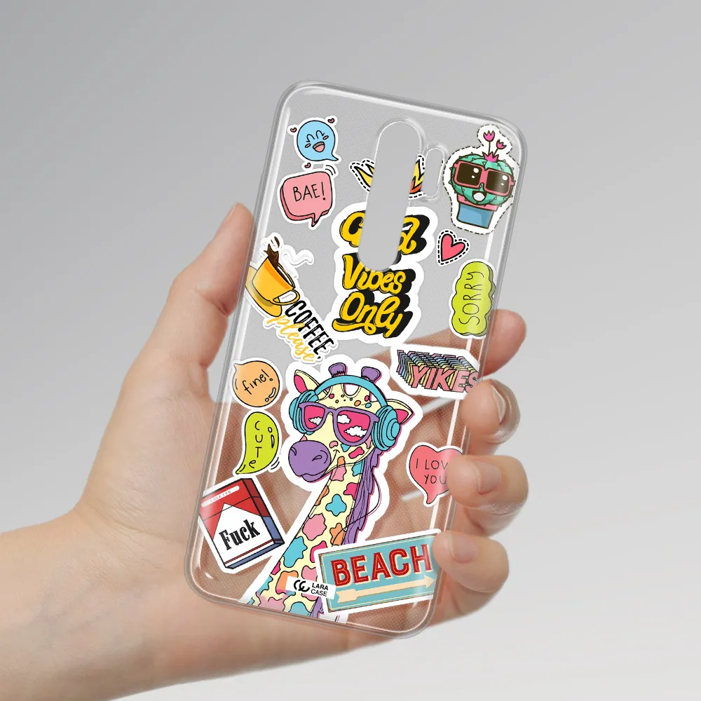 Giraffe Sticker Xiaomi Note 8 Pro Clear TPU Case