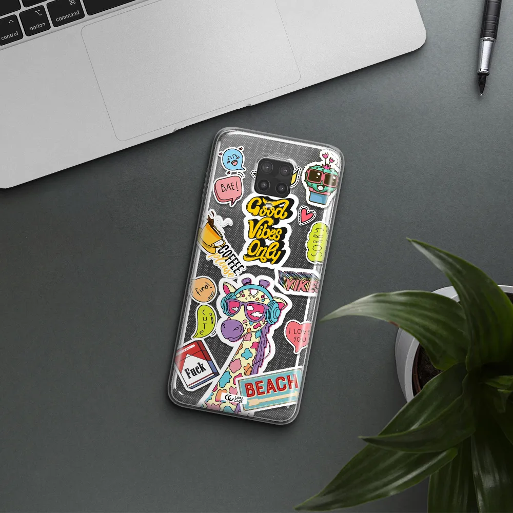 Giraffe Sticker Xiaomi Note 9 Pro Clear TPU Case