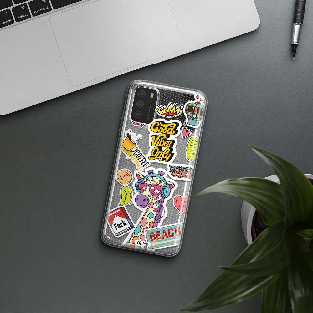 Giraffe Sticker Xiaomi Poco M3 Clear TPU Case