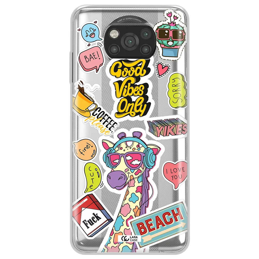 Giraffe Sticker Xiaomi Poco X3 Clear TPU Case