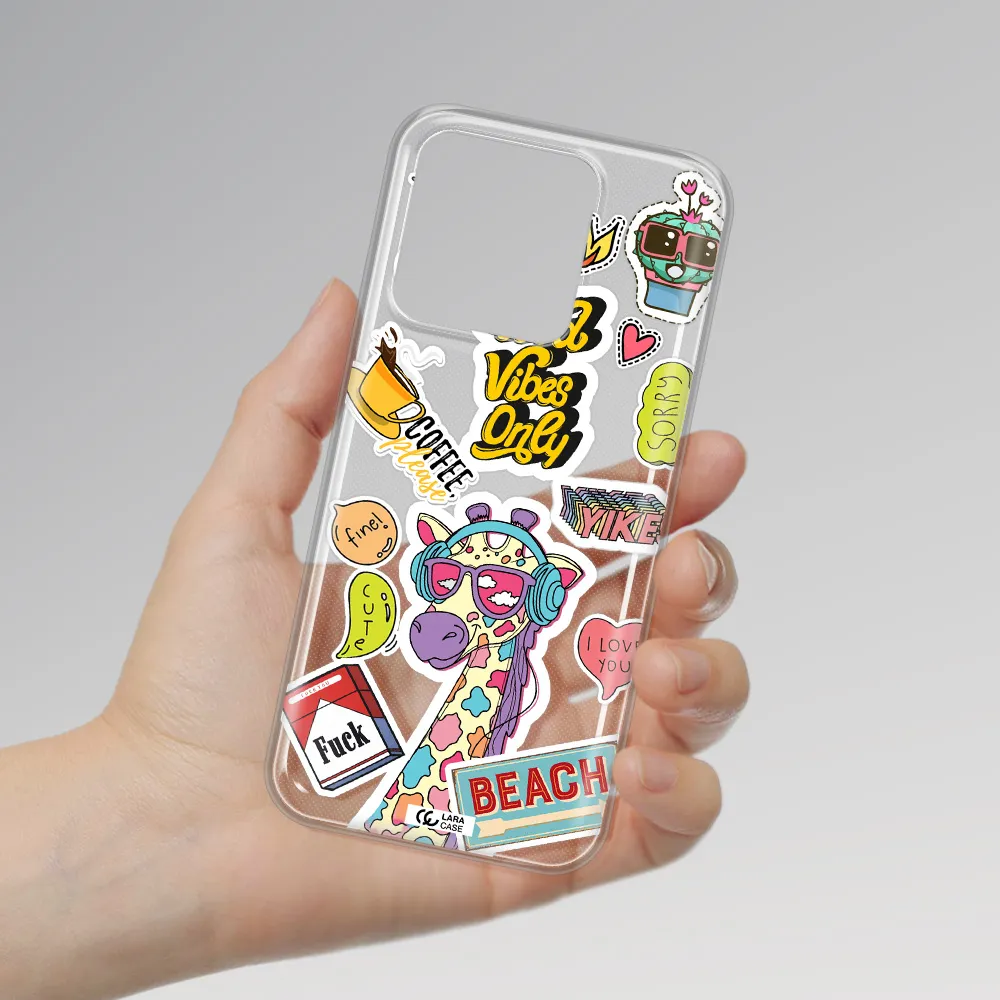 Giraffe Sticker Xiaomi Redmi 10A Clear TPU Case