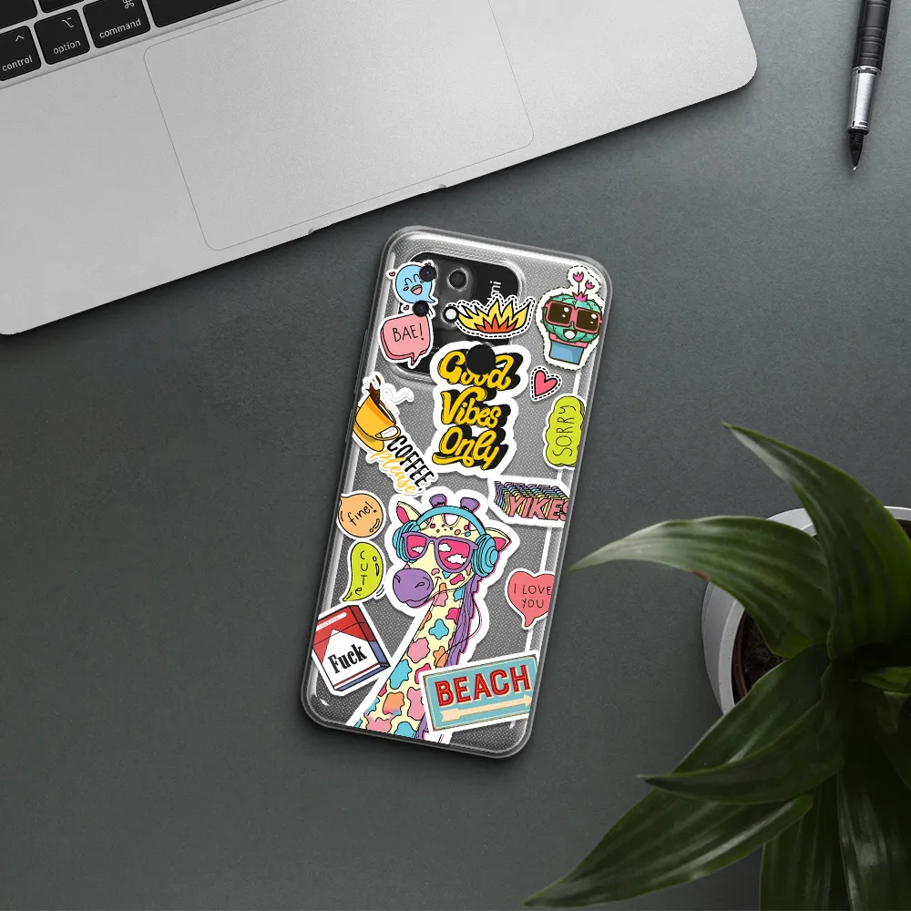 Giraffe Sticker Xiaomi Redmi 10C Clear TPU Case
