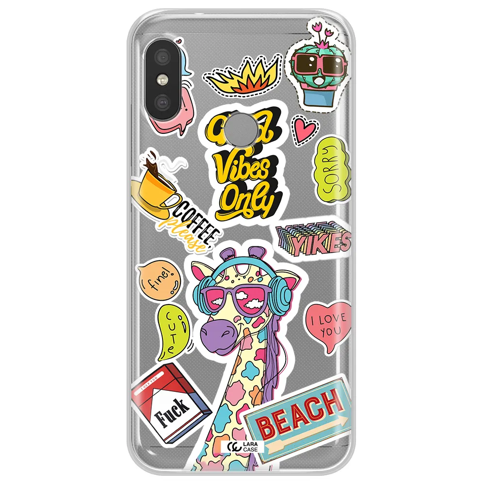 Giraffe Sticker Xiaomi Redmi 6 Pro Clear TPU Case