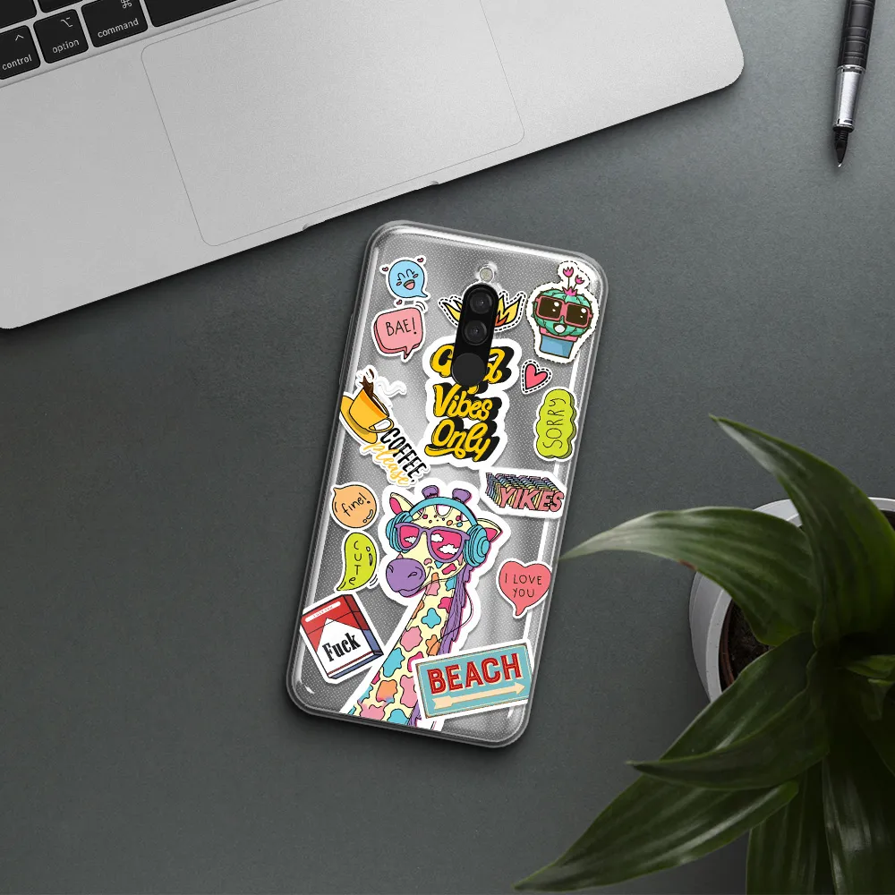Giraffe Sticker Xiaomi Redmi 8 Clear Tpu Case