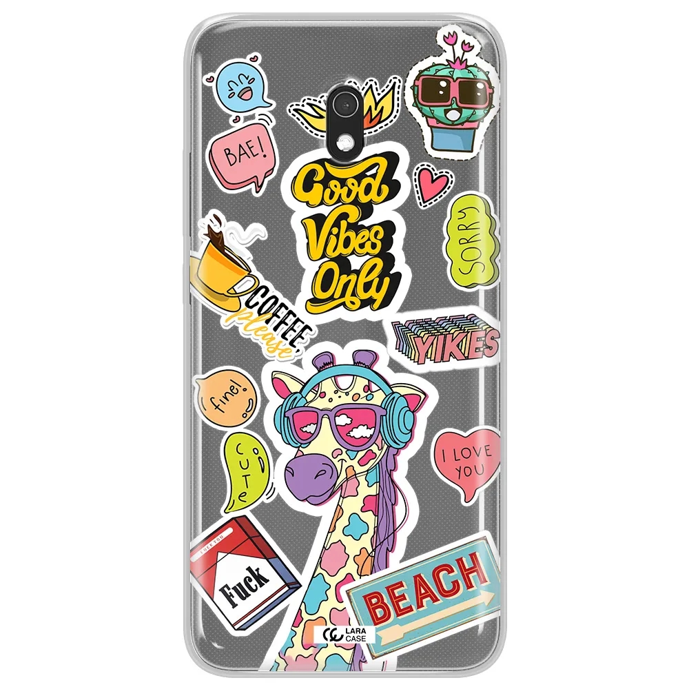 Giraffe Sticker Xiaomi Redmi 8A Clear TPU Case