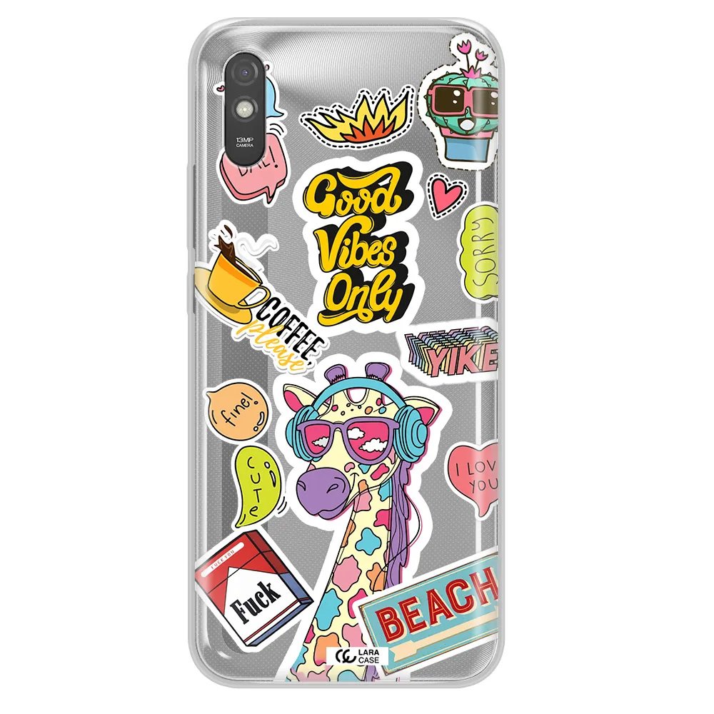Giraffe Sticker Xiaomi Redmi 9A Clear TPU Case