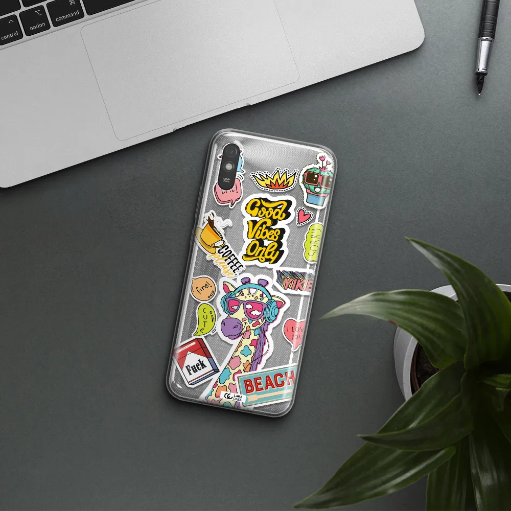 Giraffe Sticker Xiaomi Redmi 9A Clear TPU Case