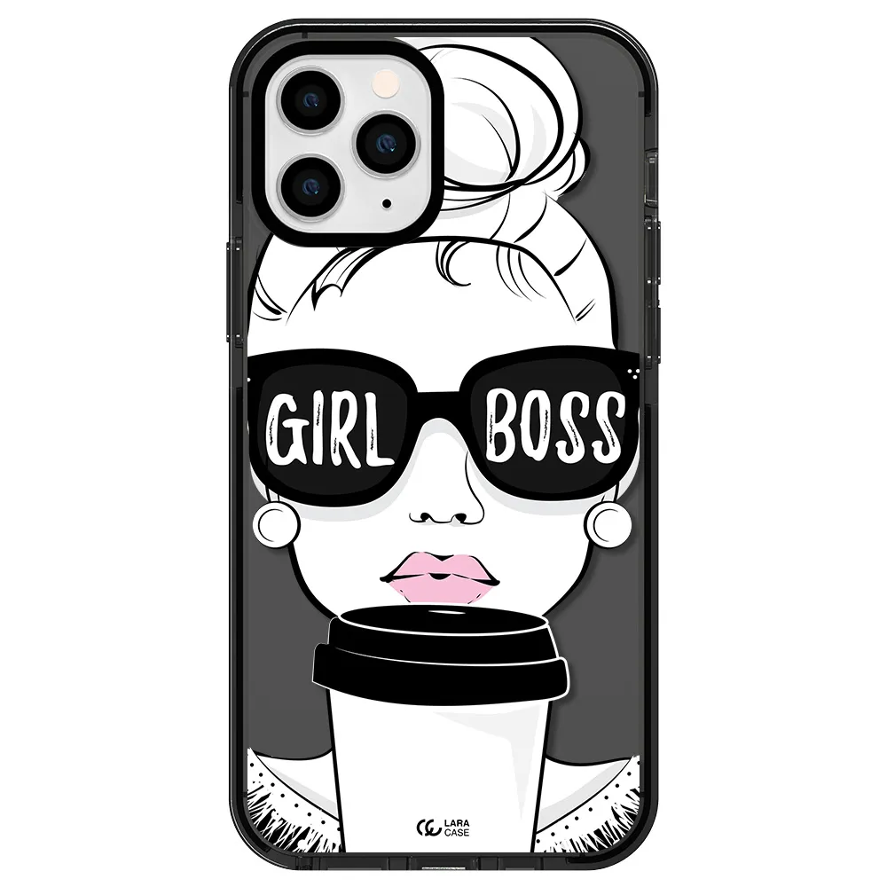 Girl Boss Apple iPhone 11 pro max impact Smoke Black Case