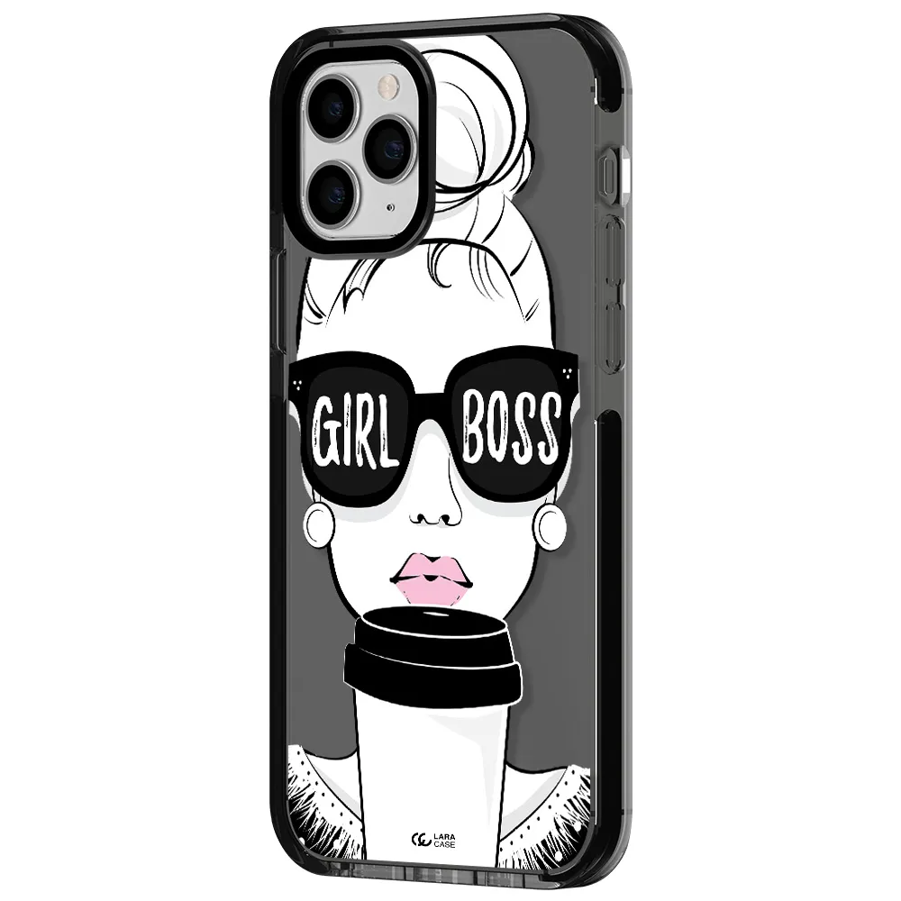Girl Boss Apple iPhone 11 pro max impact Smoke Black Case