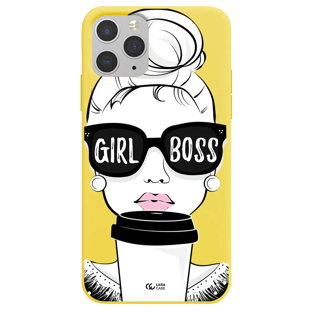 Girl Boss Apple iPhone 11 pro max Silicone canary yellow Case