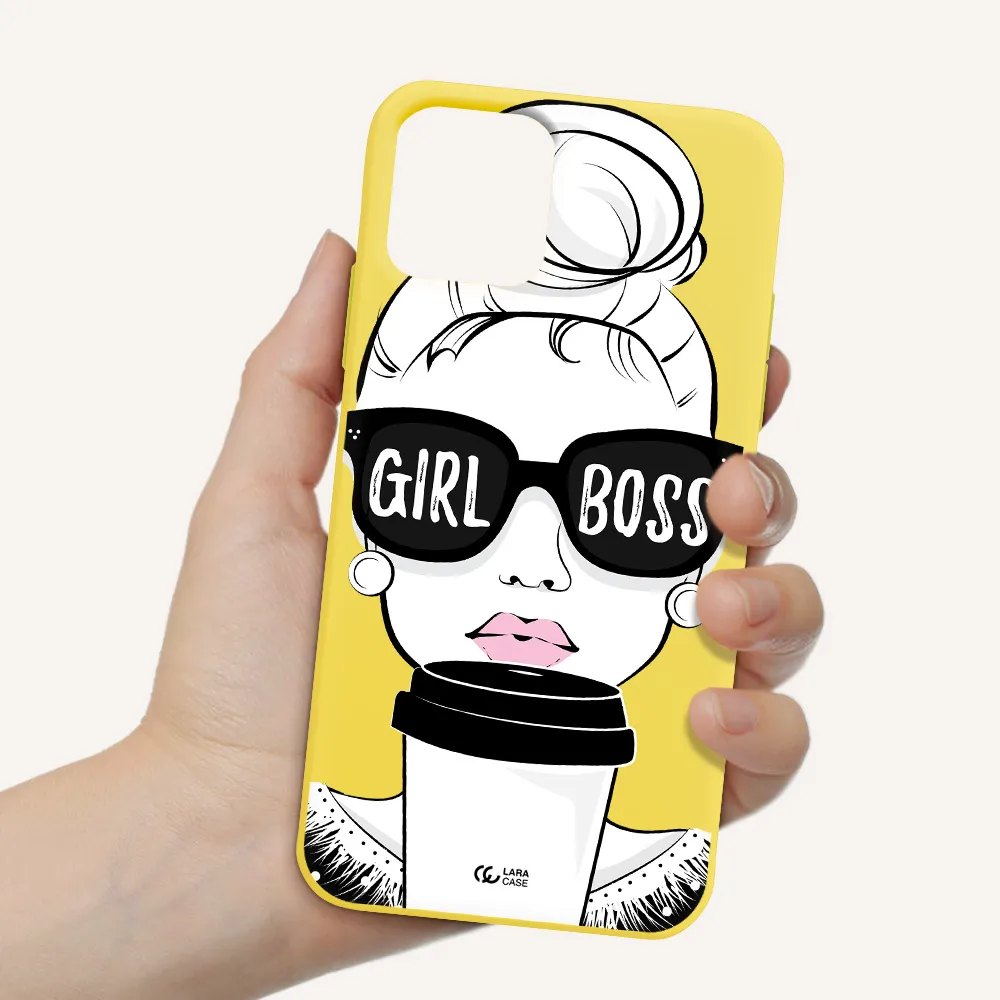 Girl Boss Apple iPhone 11 pro max Silicone canary yellow Case