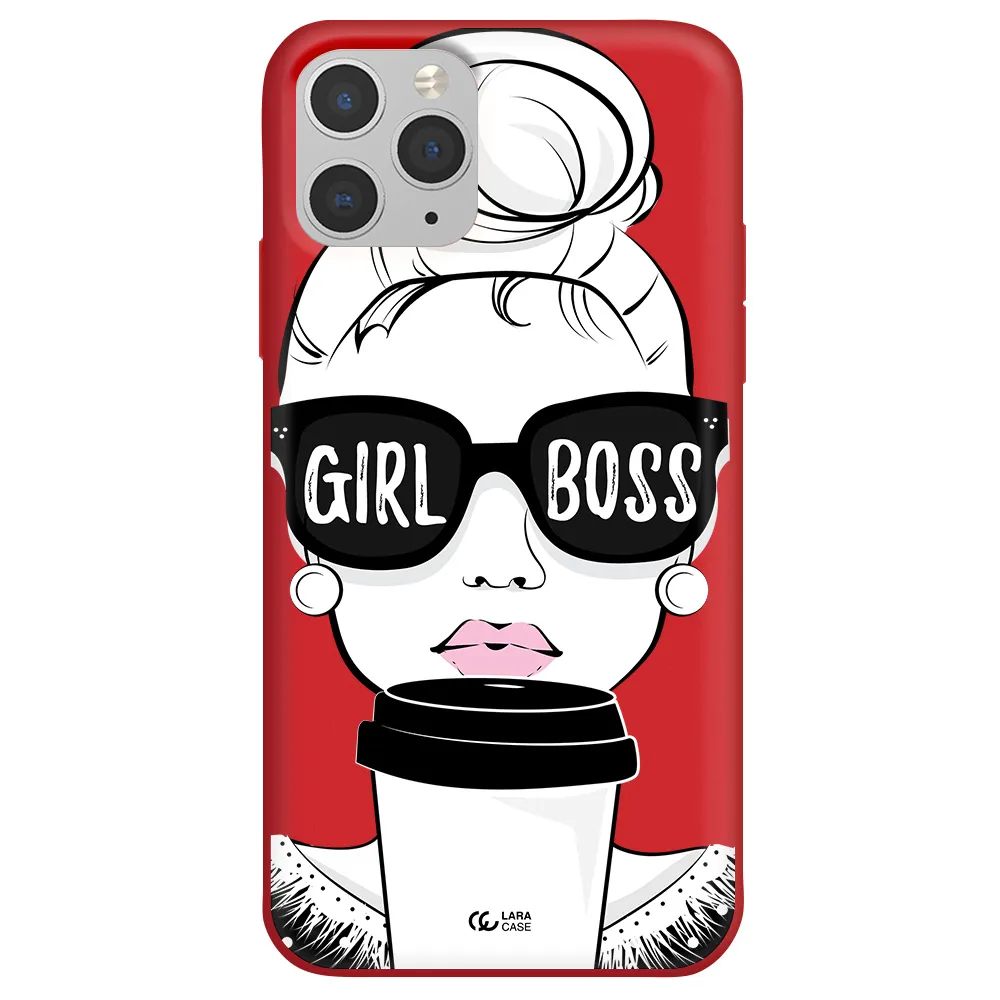 Girl Boss Apple iPhone 11 pro max Silicone Imperial Red Case