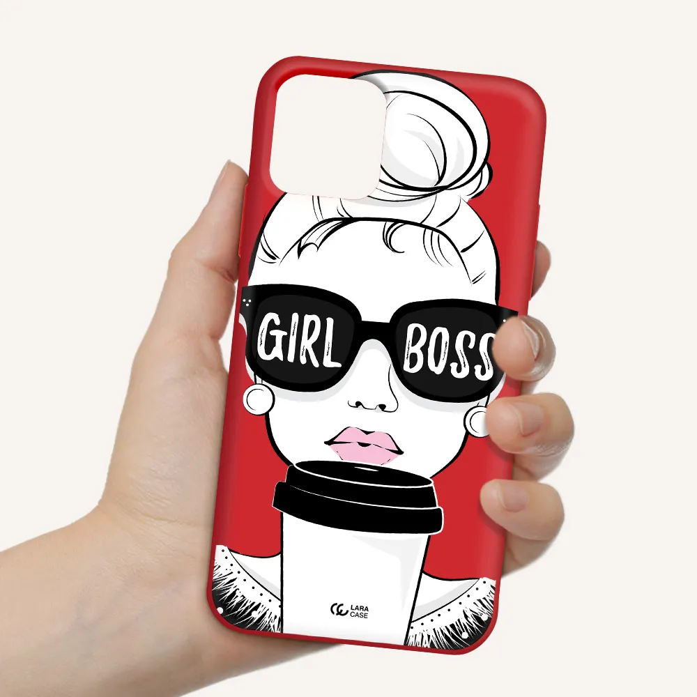 Girl Boss Apple iPhone 11 pro max Silicone Imperial Red Case