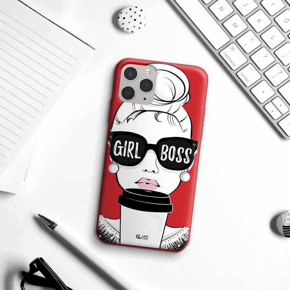 Girl Boss Apple iPhone 11 pro max Silicone Imperial Red Case