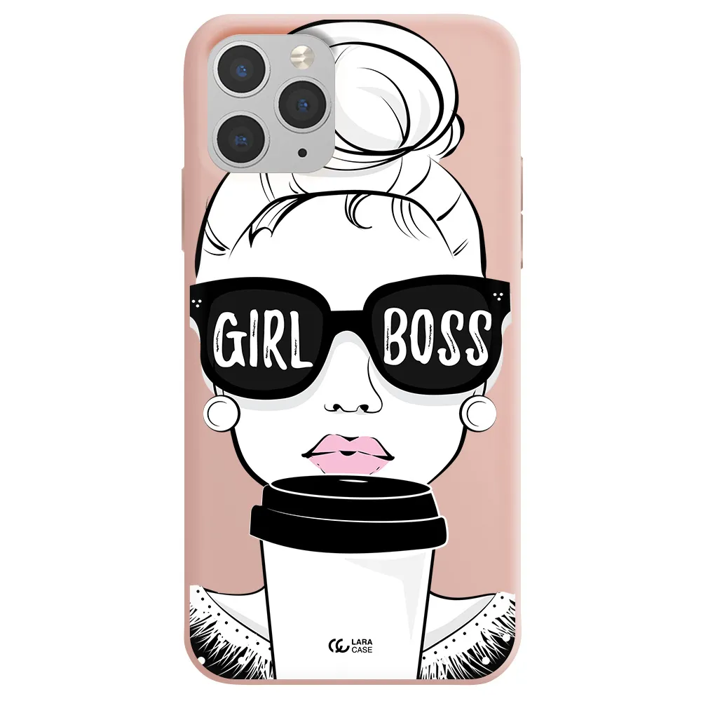 Girl Boss Apple iPhone 11 pro max Silicone pastel pink Case