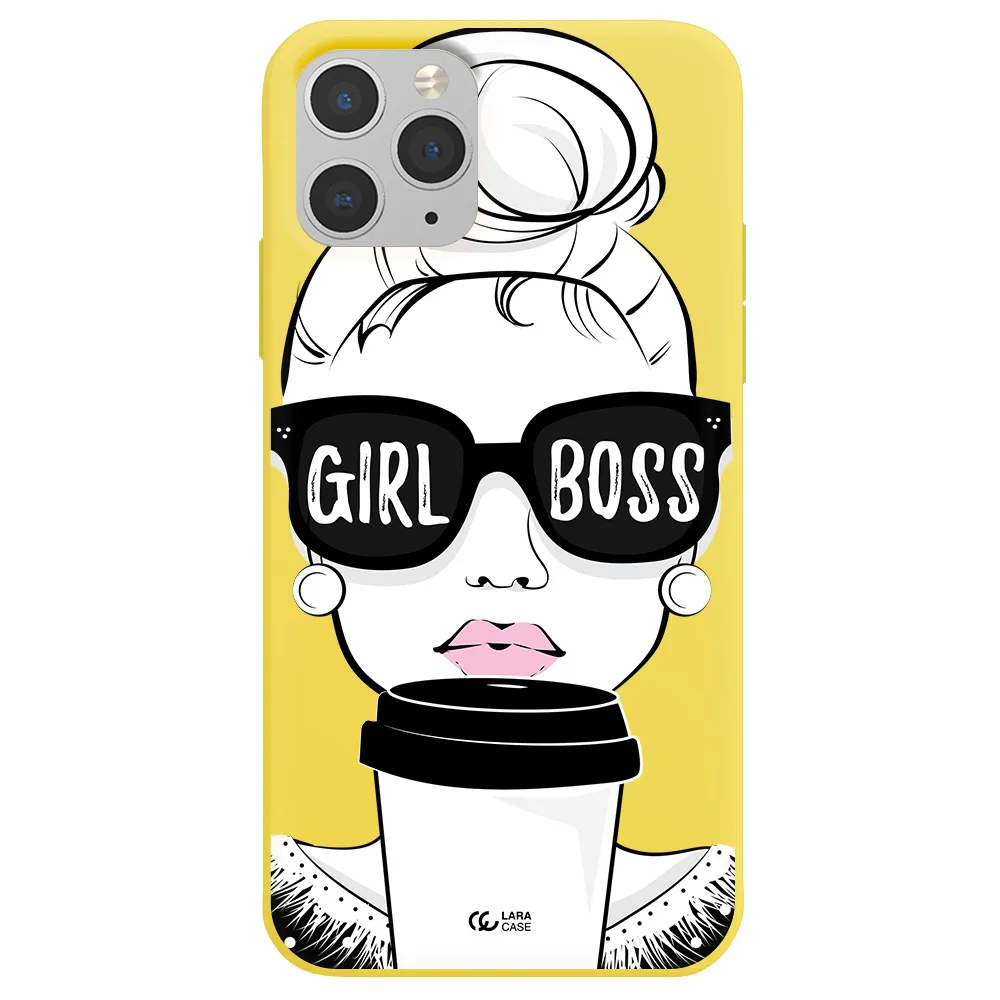 Girl Boss Apple iPhone 11 pro Silicone canary yellow Case