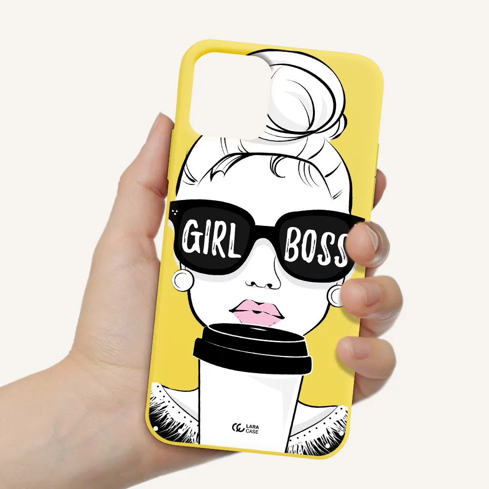 Girl Boss Apple iPhone 11 pro Silicone canary yellow Case