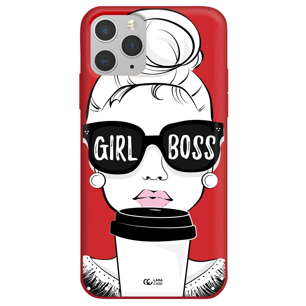 Girl Boss Apple iPhone 11 pro Silicone Imperial Red Case