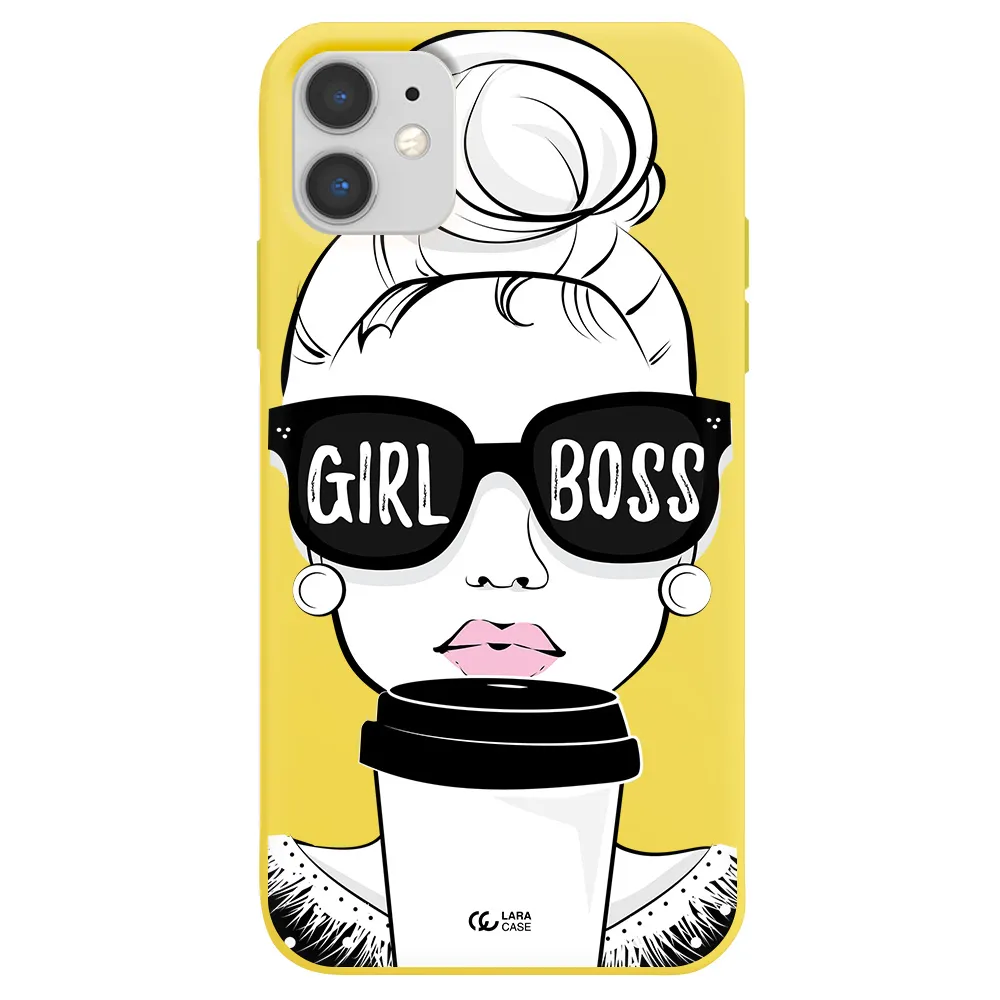 Girl Boss Apple iPhone 11 Silicone canary yellow Case