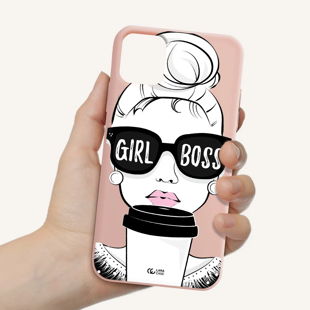 Girl Boss Apple iPhone 11 Silicone pastel pink Case