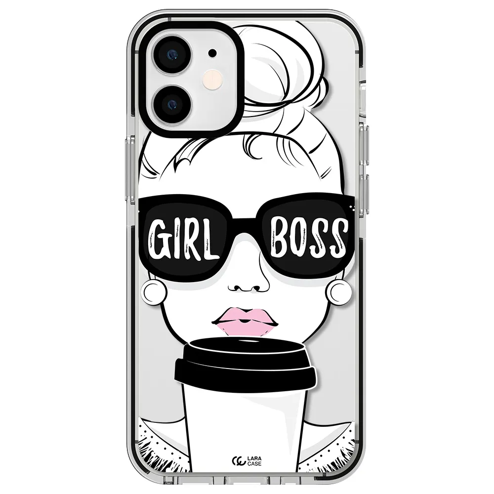 Girl Boss Apple iPhone 12 mini impact black border Case