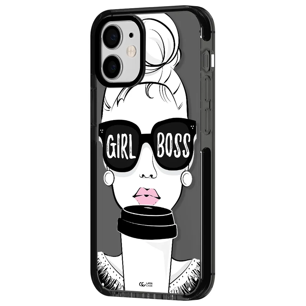 Girl Boss Apple iPhone 12 mini impact Smoke Black Case