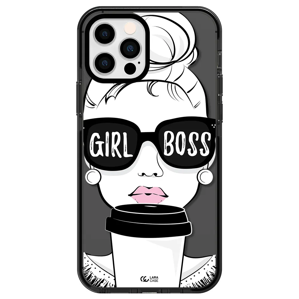 Girl Boss Apple iPhone 12 pro impact Smoke Black Case